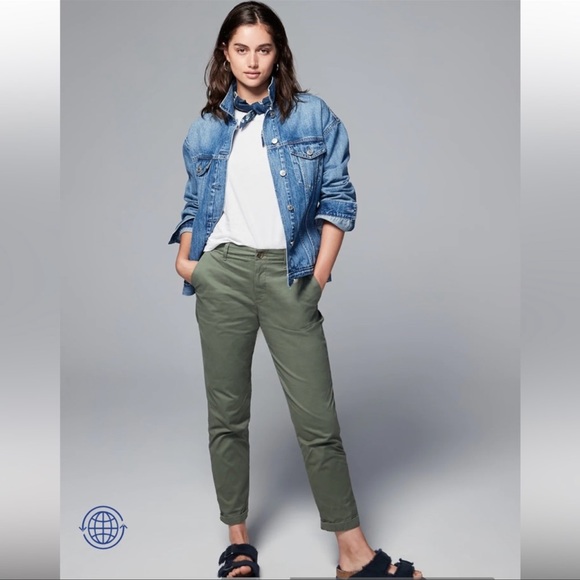 GAP | Jeans | Gap Girlfriend Khakis With Washwell Stretch Twill Olive  Petite | Poshmark